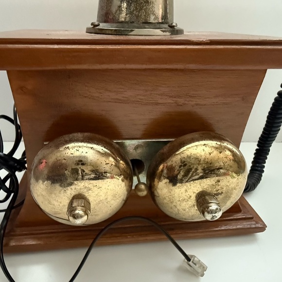 Vintage Rotary Dial Telephone with Wood and Brass - Picture 11 of 11